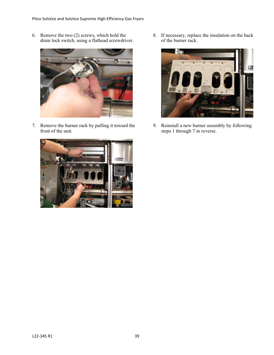 Pitco Frialator Gas Fryers  SG Serie User Manual | Page 39 / 94