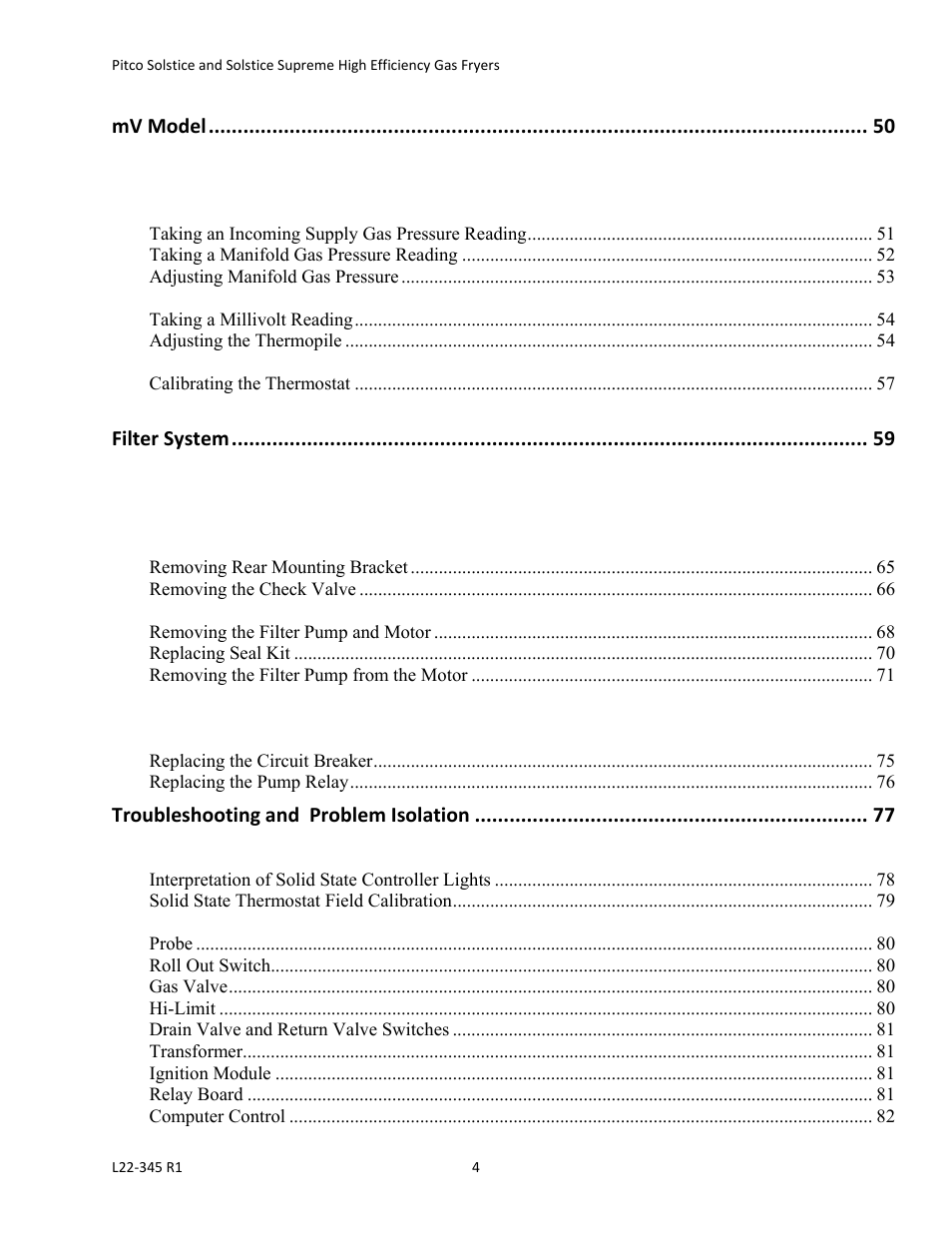 Pitco Frialator Gas Fryers  SG Serie User Manual | Page 4 / 94