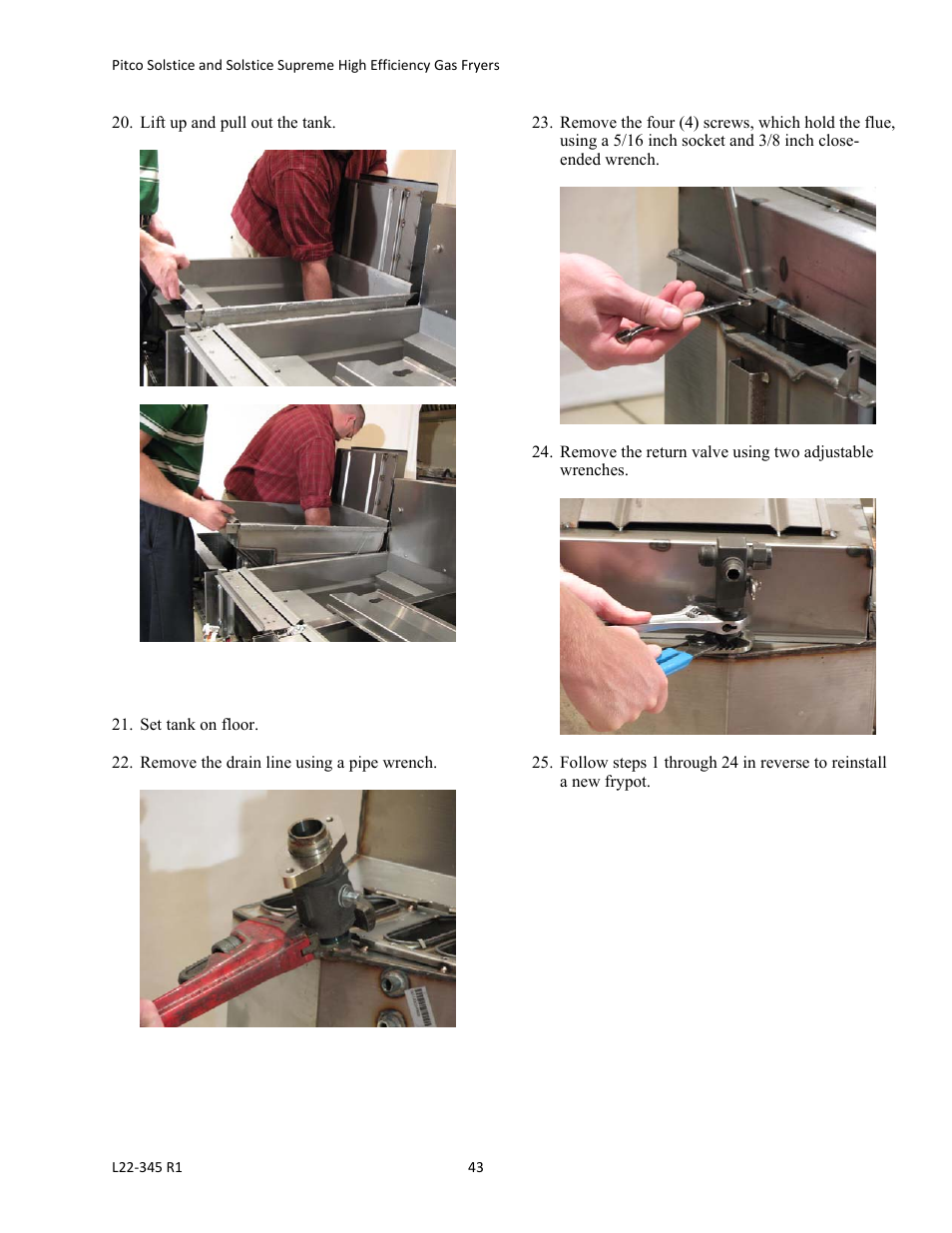 Pitco Frialator Gas Fryers  SG Serie User Manual | Page 43 / 94