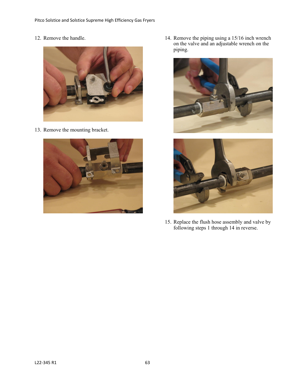 Pitco Frialator Gas Fryers  SG Serie User Manual | Page 63 / 94