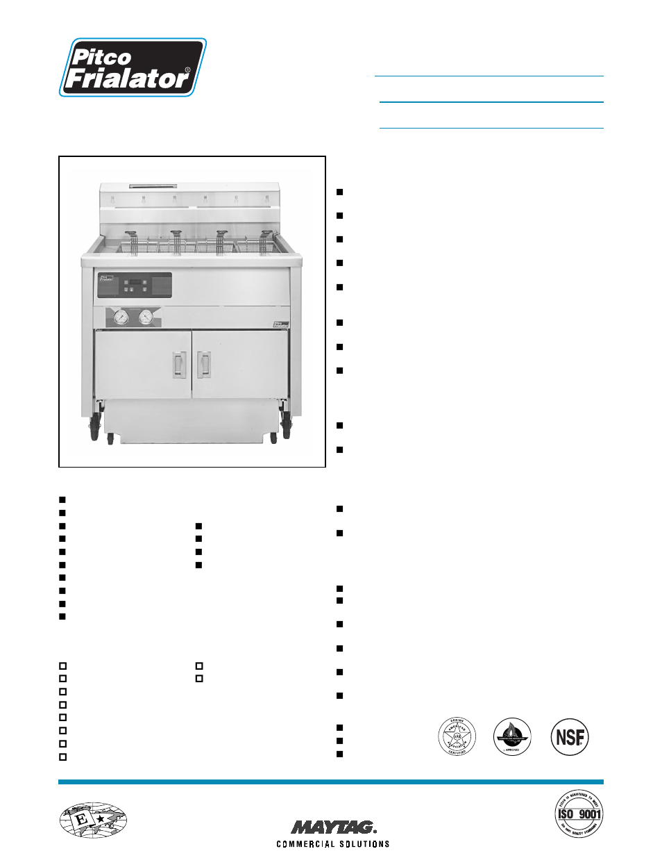 Pitco Frialator TURBOFRY 2000 User Manual | 2 pages