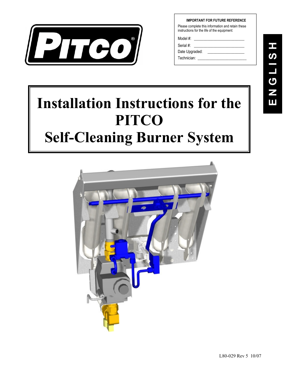 Pitco Frialator Self-Cleaning Burner System User Manual | 24 pages