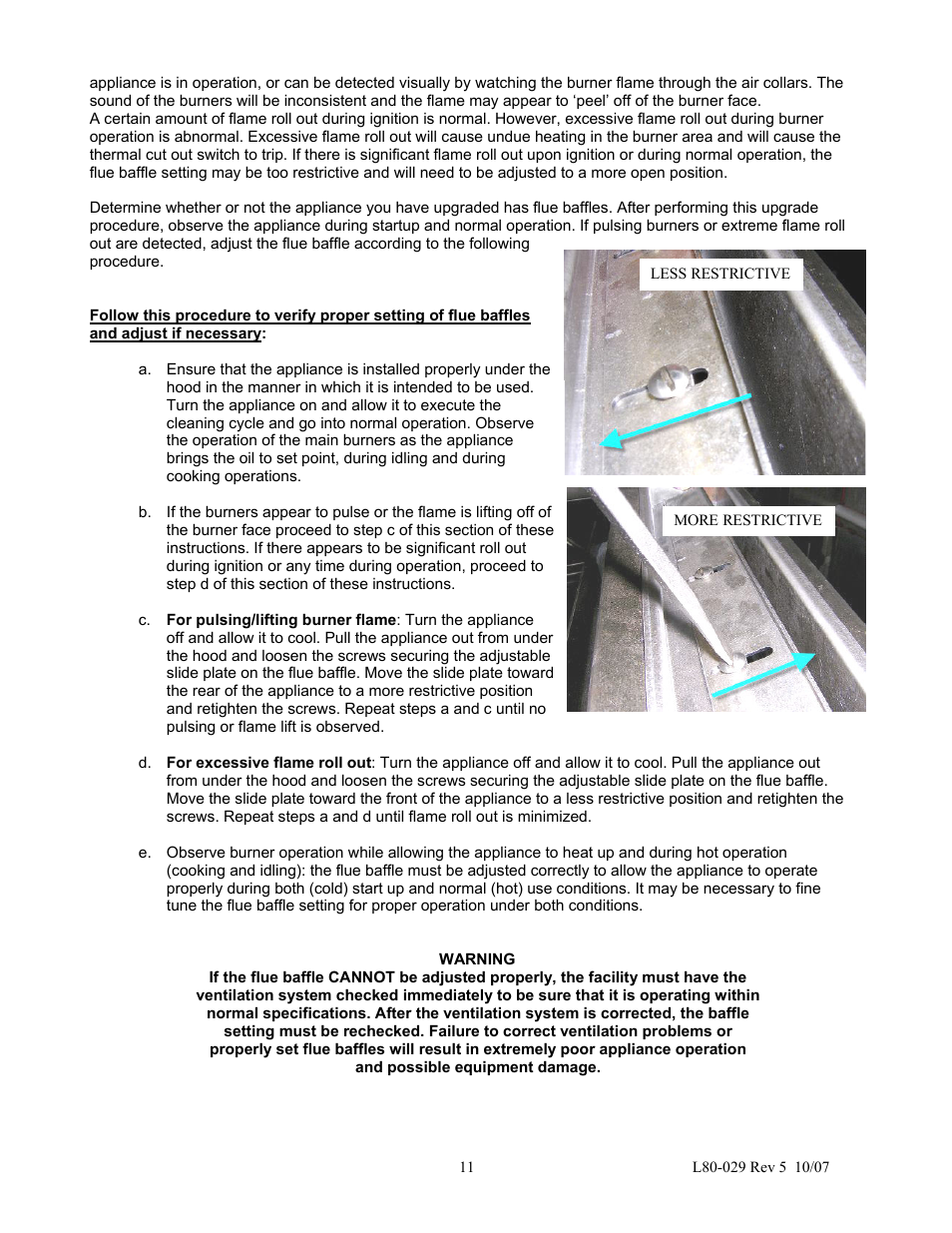 Pitco Frialator Self-Cleaning Burner System User Manual | Page 13 / 24