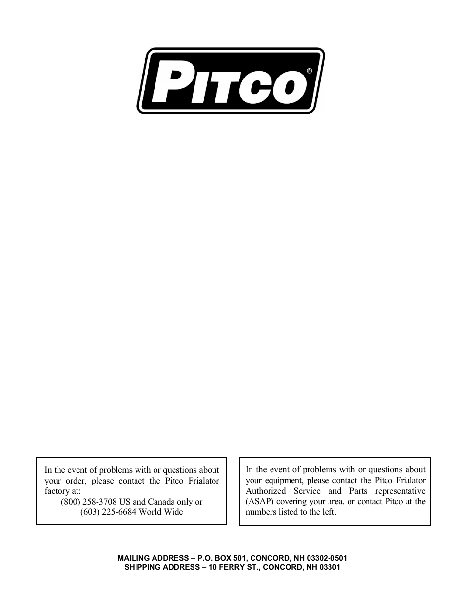 Pitco Frialator Self-Cleaning Burner System User Manual | Page 24 / 24
