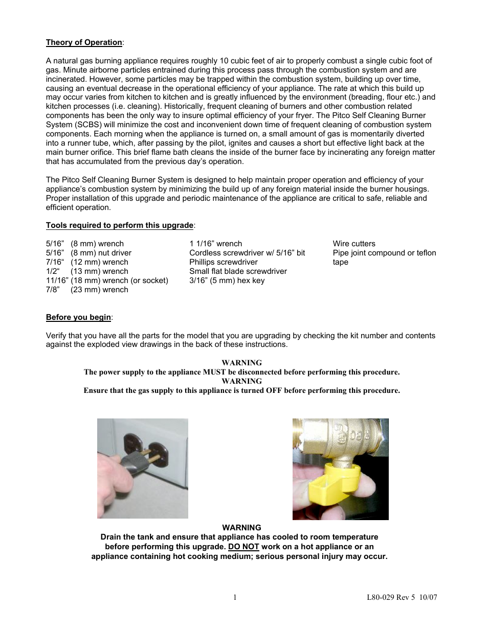 Pitco Frialator Self-Cleaning Burner System User Manual | Page 3 / 24