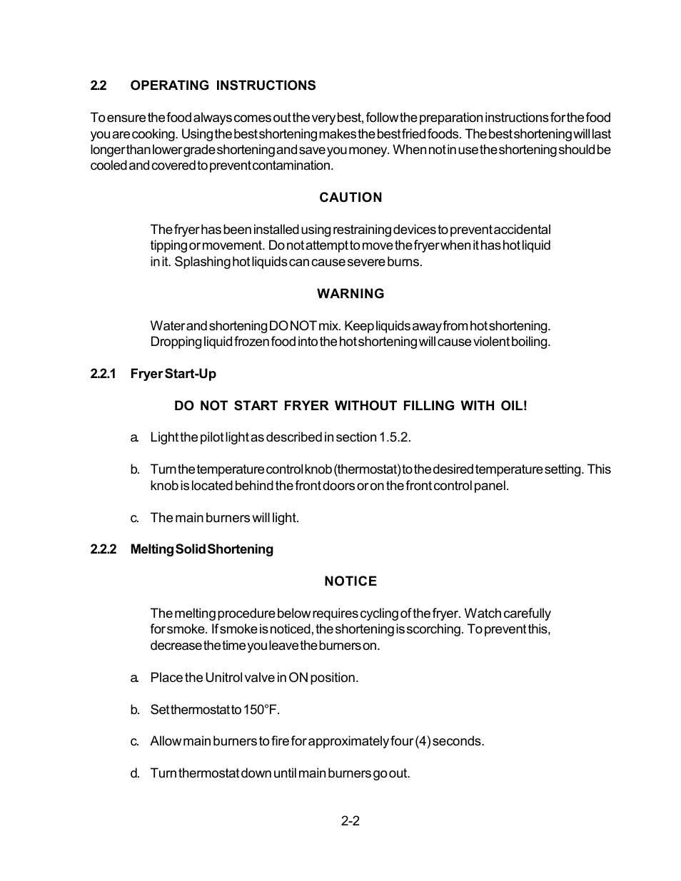 Pitco Frialator Gas Fryer 65 User Manual | Page 22 / 41