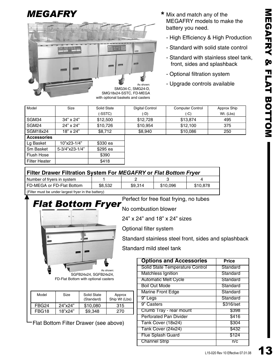 Megafry and flat bottom fryer, Megafry, Flat bottom fryer | Megafr y & fla t bo tt om | Pitco Frialator SG14DI User Manual | Page 15 / 23