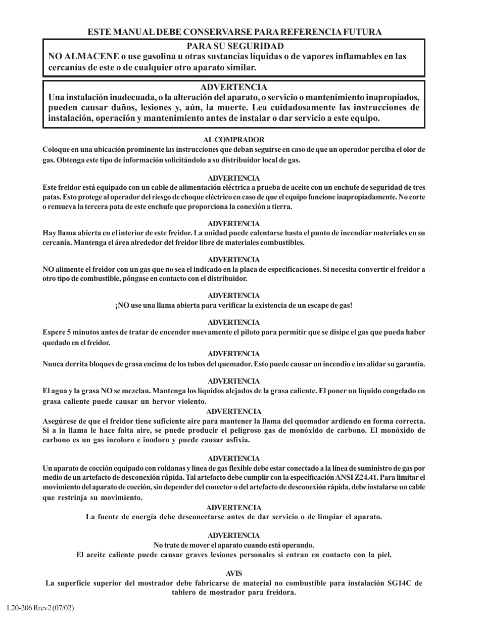 Pitco Frialator SG User Manual | Page 34 / 48