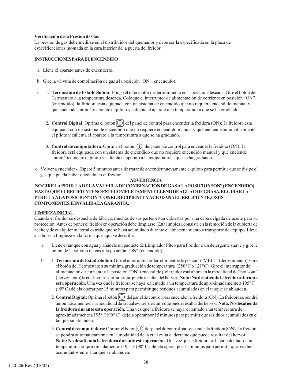 Pitco Frialator SG User Manual | Page 38 / 48