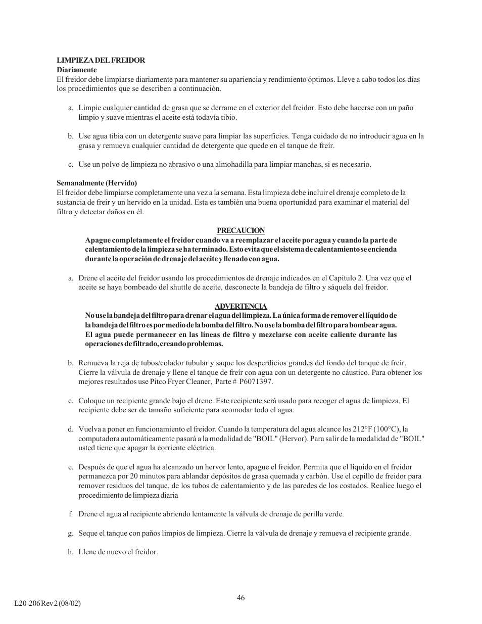 Pitco Frialator SG User Manual | Page 46 / 48