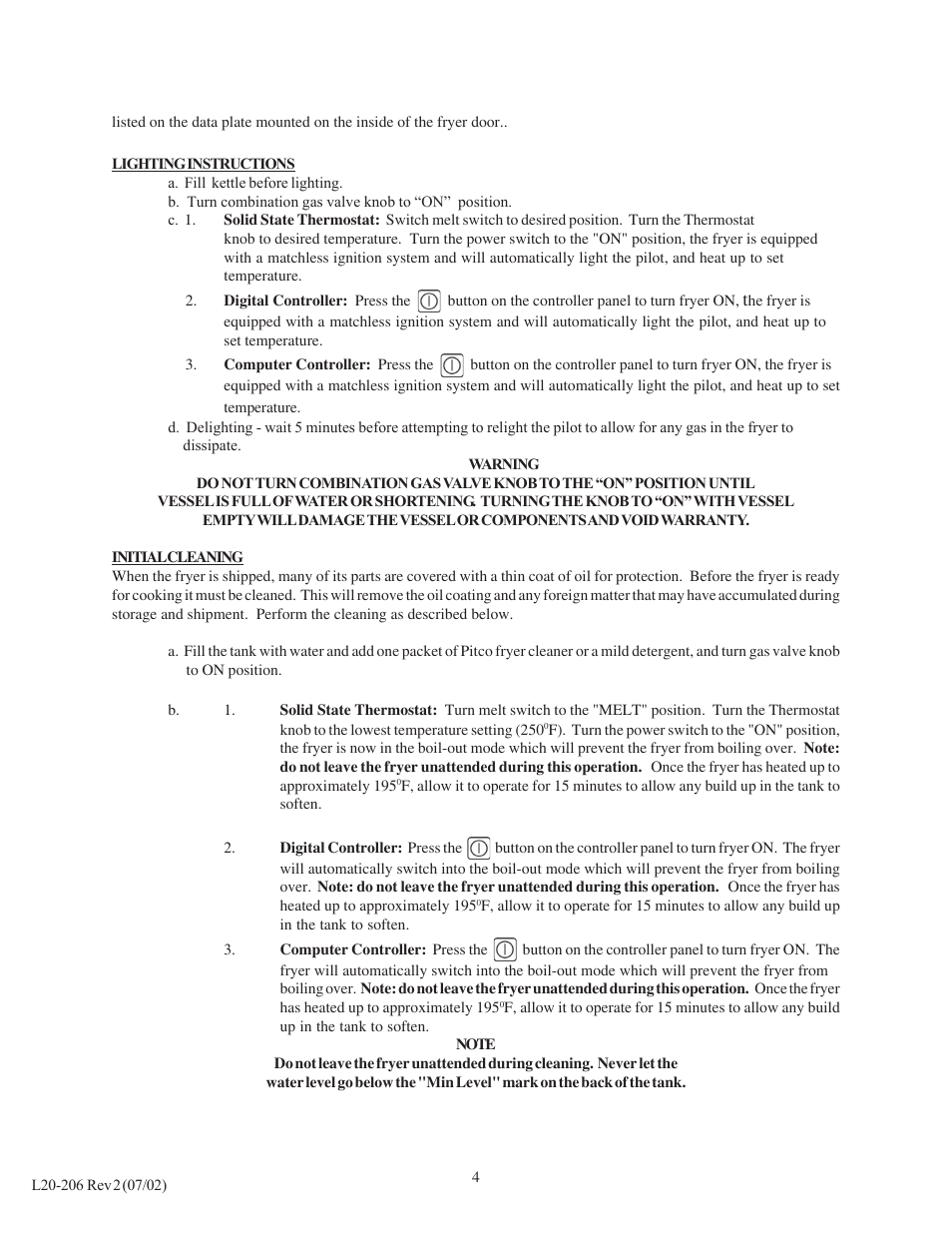 Pitco Frialator SG User Manual | Page 6 / 48