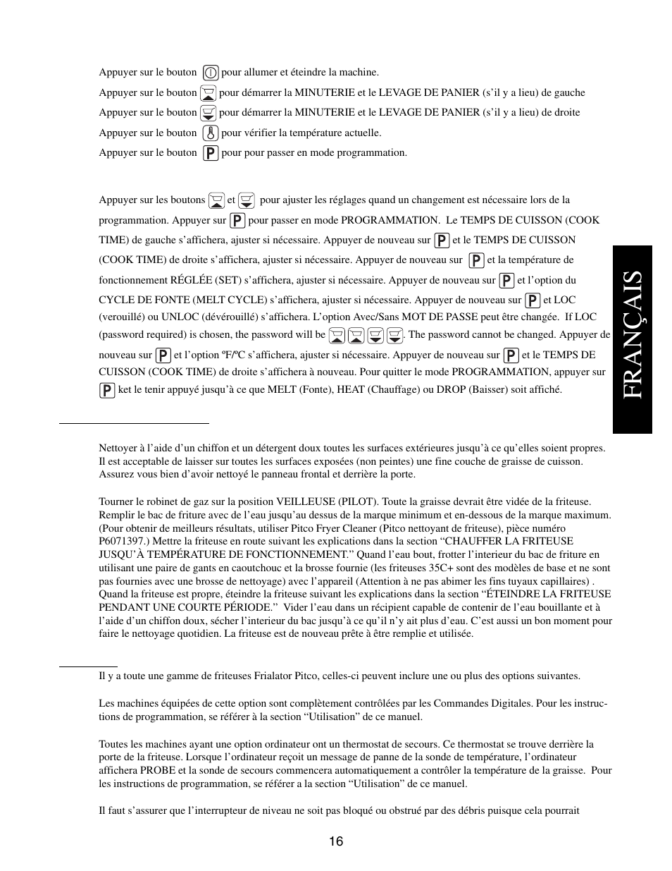 Français | Pitco Frialator E7 User Manual | Page 19 / 71