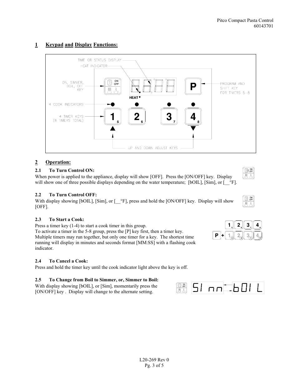 Pitco Frialator Compact Pasta Control User Manual | Page 3 / 5