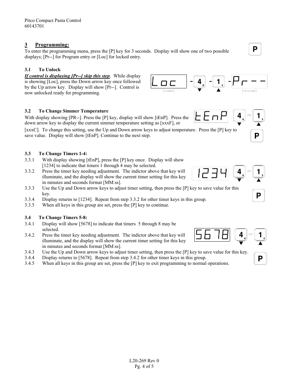 Pitco Frialator Compact Pasta Control User Manual | Page 4 / 5