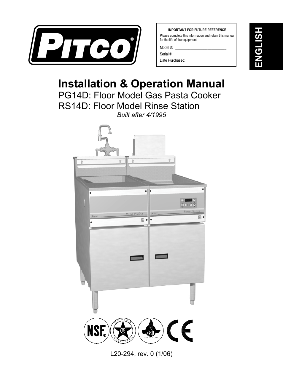 Pitco Frialator RS14D User Manual | 28 pages