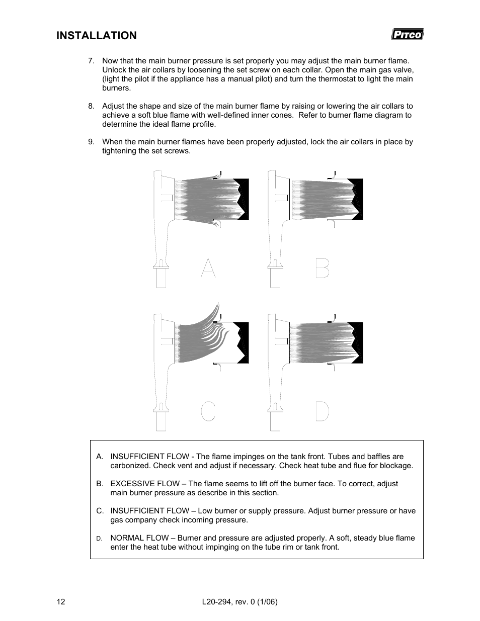 Installation | Pitco Frialator RS14D User Manual | Page 16 / 28