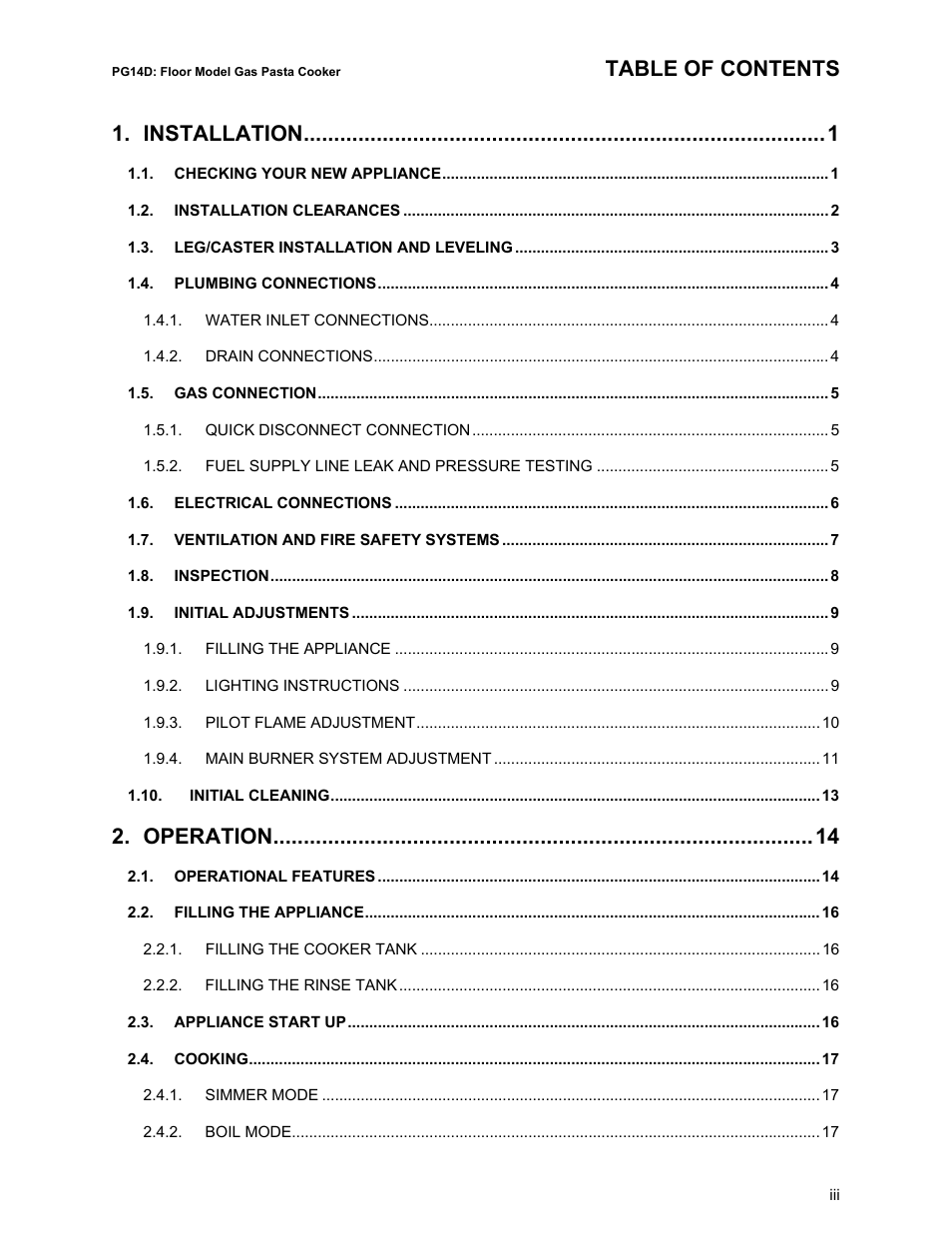 Pitco Frialator RS14D User Manual | Page 3 / 28