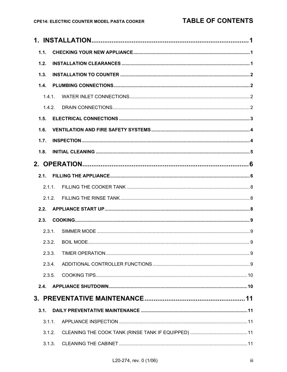 Pitco Frialator RSCPE14 User Manual | Page 3 / 20