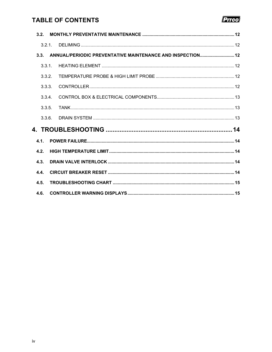 Pitco Frialator RSCPE14 User Manual | Page 4 / 20
