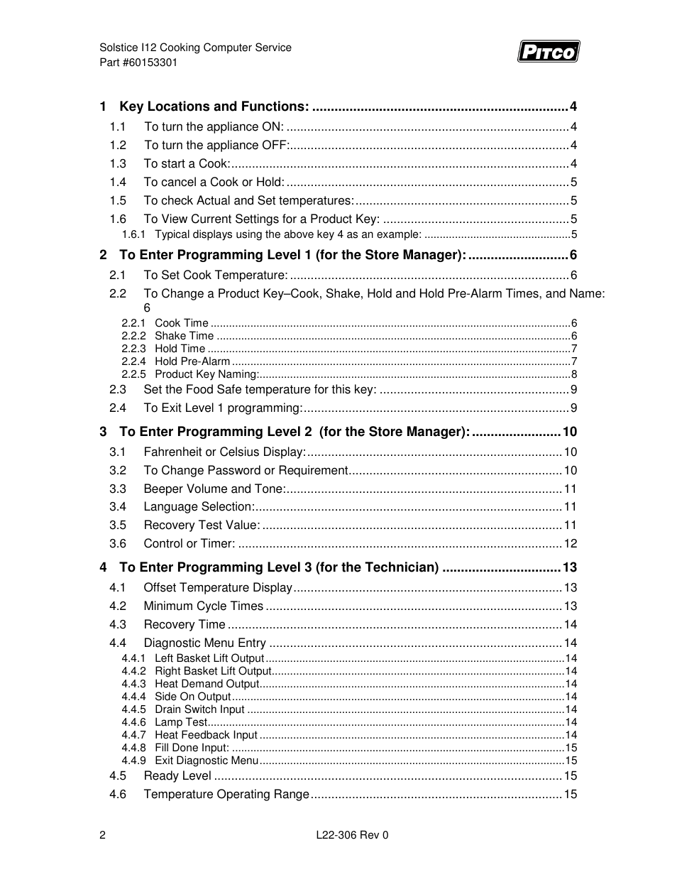 Pitco Frialator Solstice I12 Water Cooker (Service Manual) User Manual | Page 2 / 28