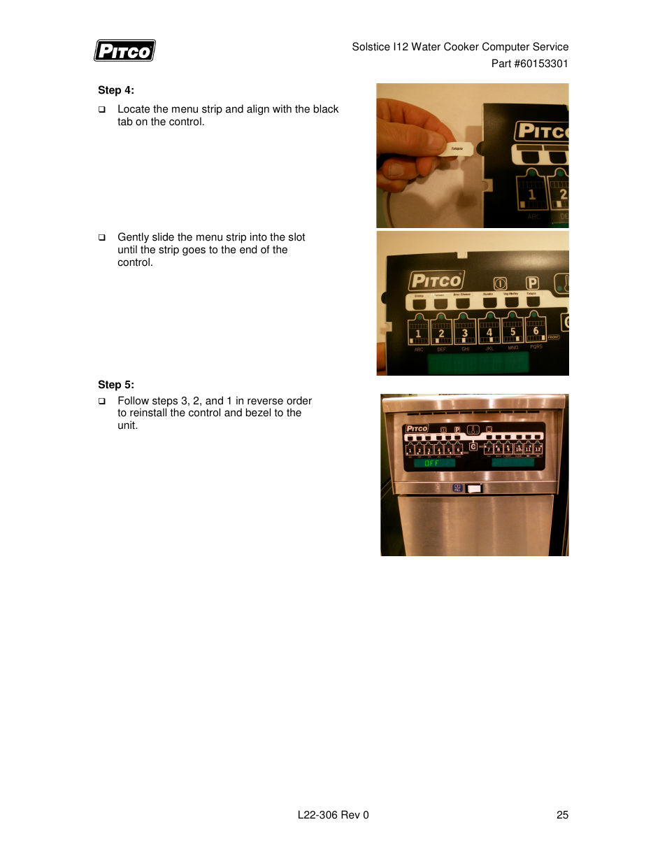 Pitco Frialator Solstice I12 Water Cooker (Service Manual) User Manual | Page 25 / 28