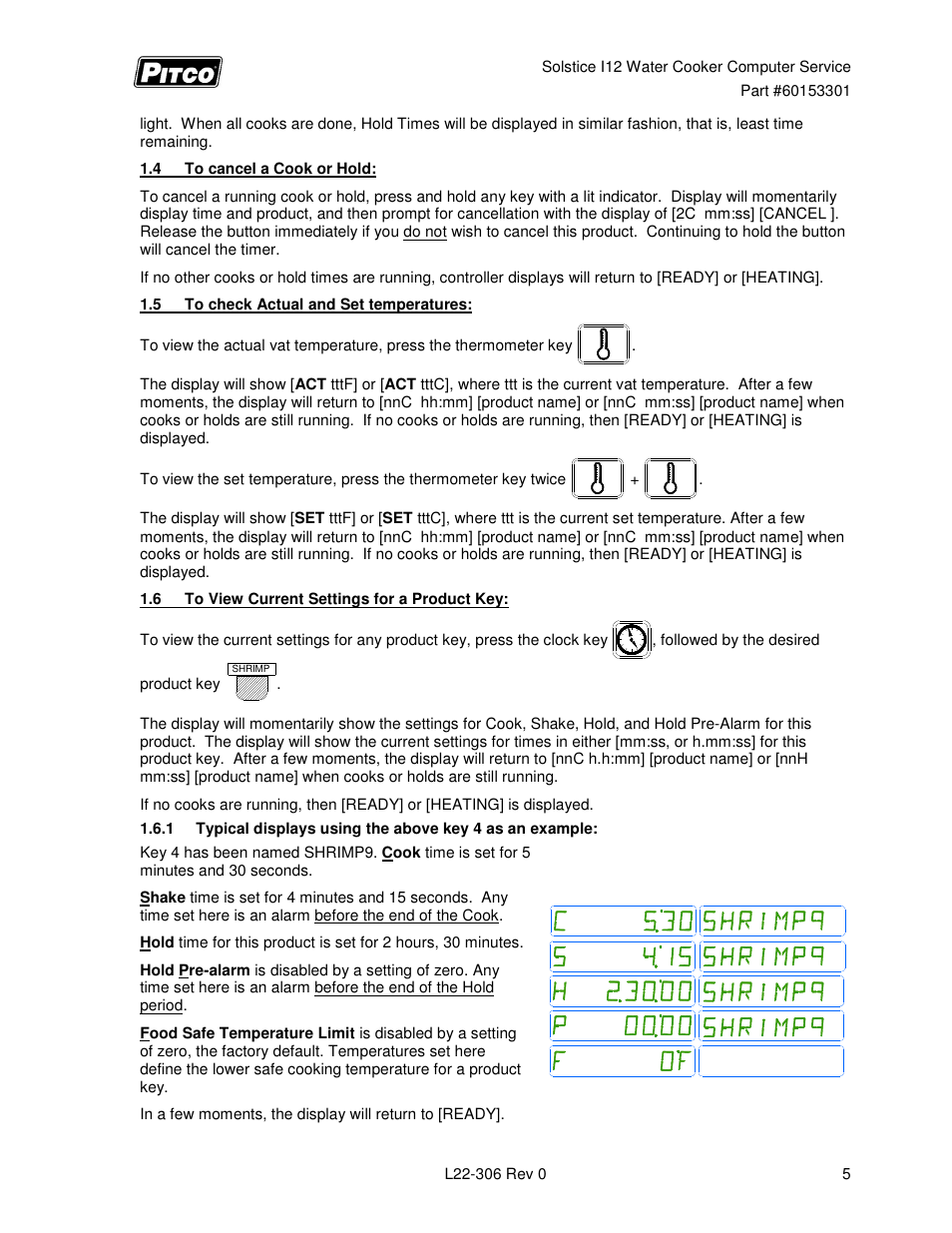 Pitco Frialator Solstice I12 Water Cooker (Service Manual) User Manual | Page 5 / 28