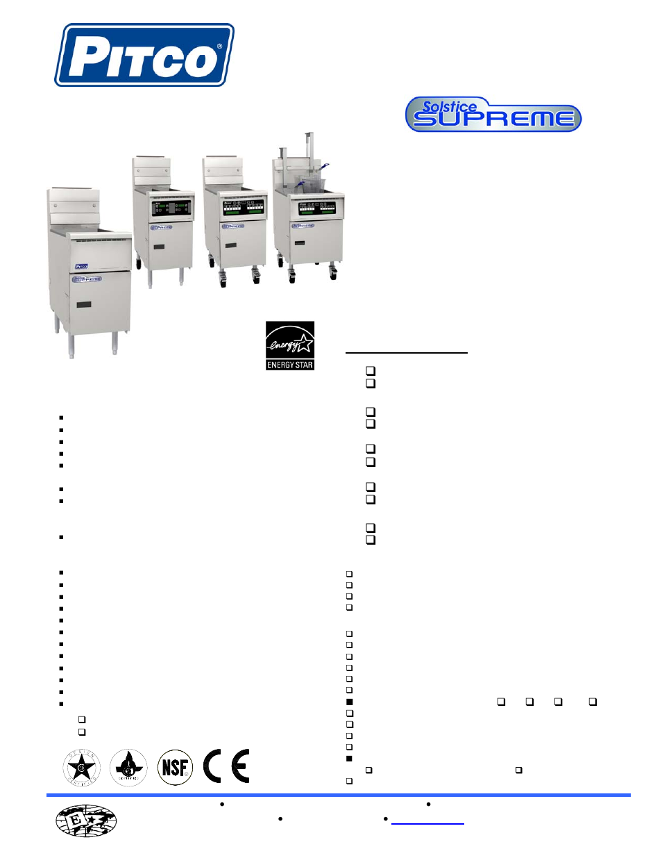 Pitco Frialator SOLSTICE SUPREME SSH55T User Manual | 2 pages