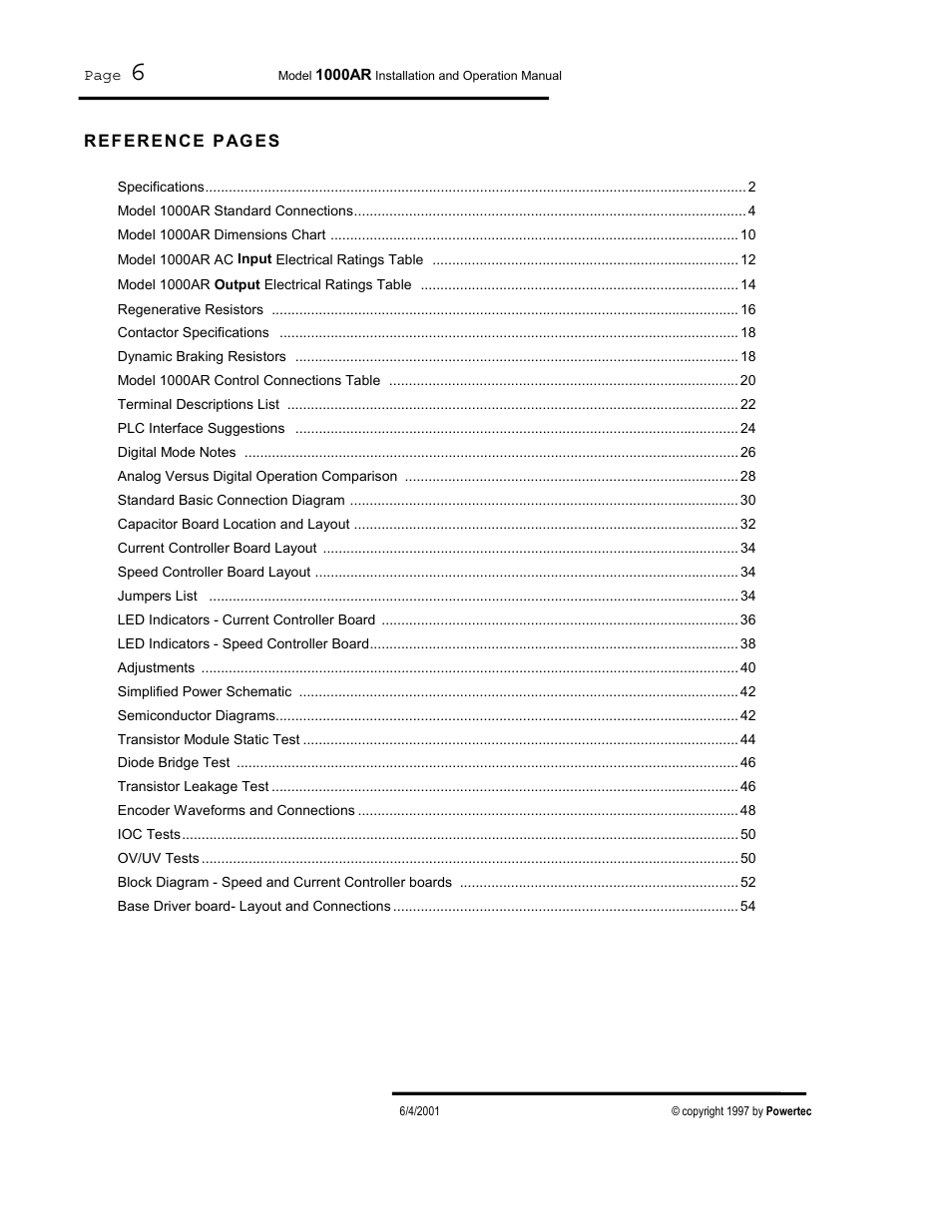 PowerTec Regenerative Brushless DC Motor Control 1000AR User Manual | Page 7 / 57
