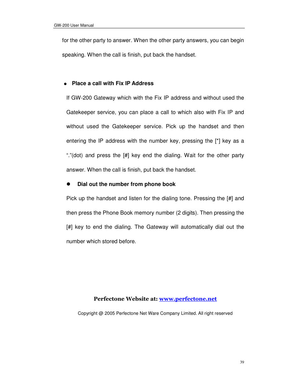 Perfectone Net Ware GW-200 User Manual | Page 39 / 39