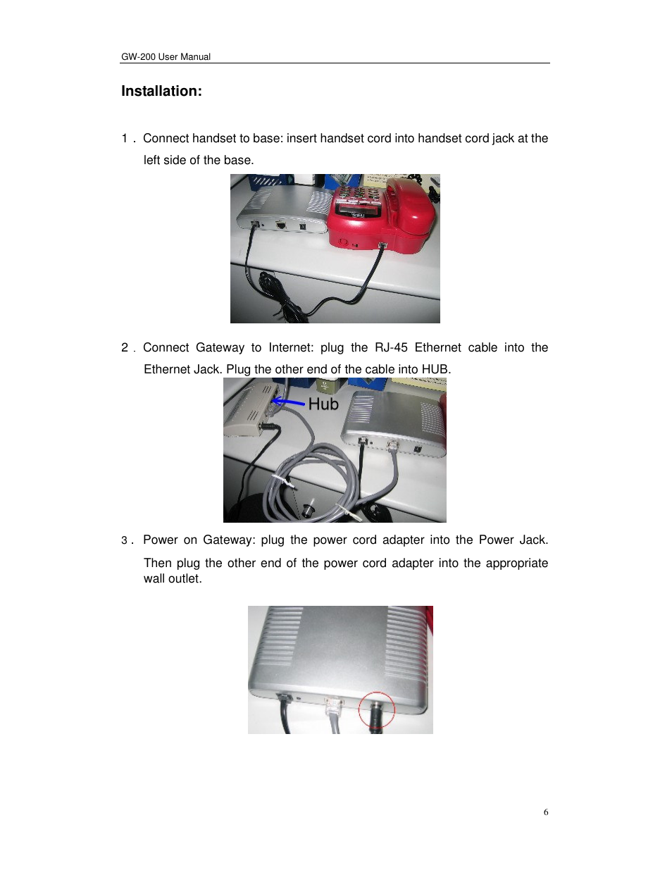 Installation | Perfectone Net Ware GW-200 User Manual | Page 6 / 39