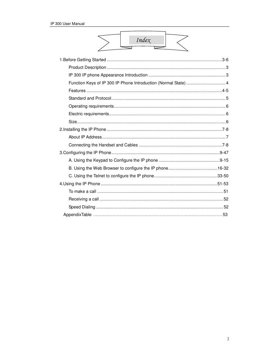 Perfectone Net Ware IP 300 User Manual | Page 2 / 53