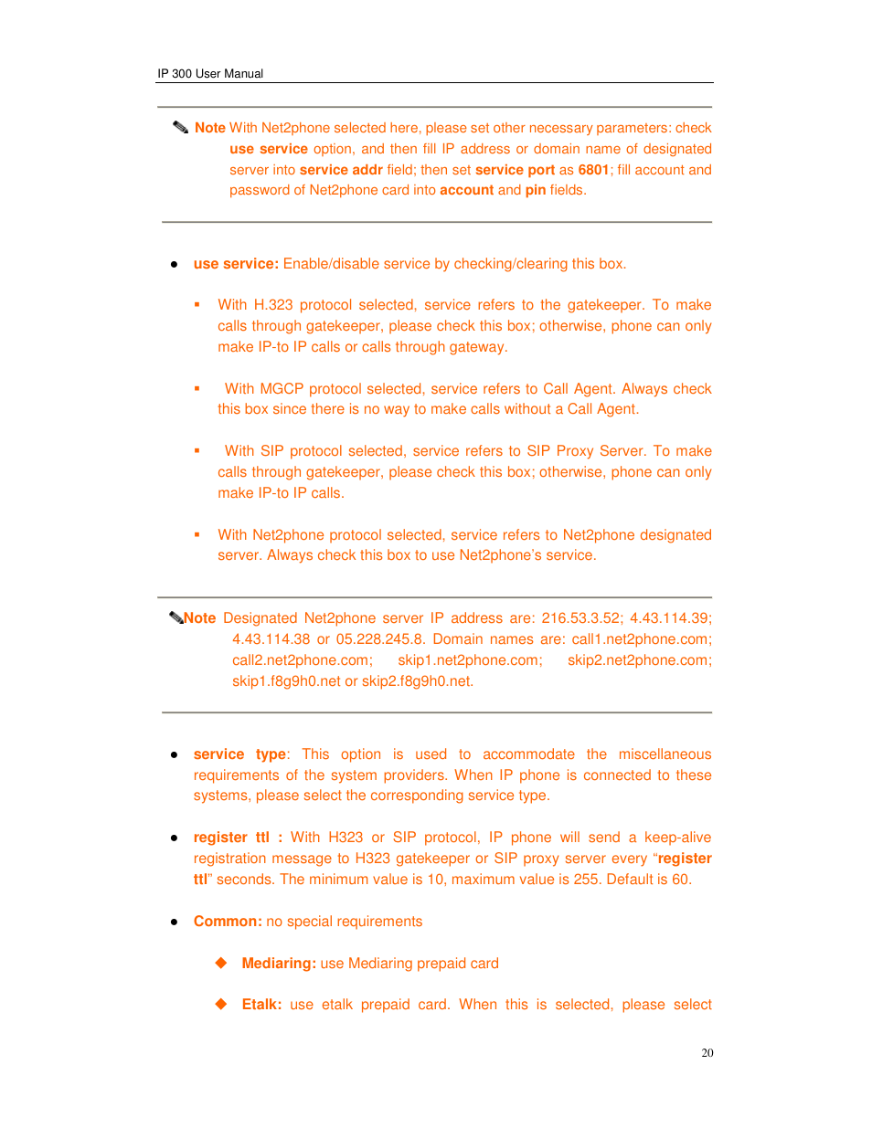 Perfectone Net Ware IP 300 User Manual | Page 20 / 53