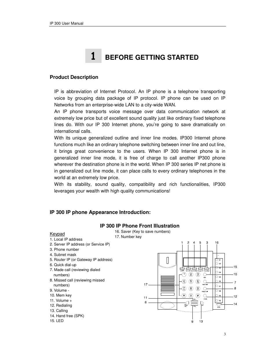 Before getting started | Perfectone Net Ware IP 300 User Manual | Page 3 / 53