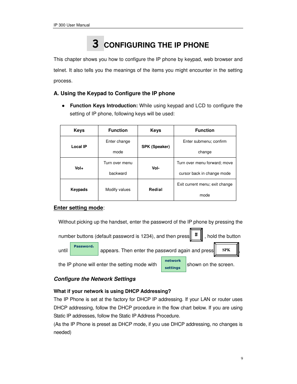Configuring the ip phone | Perfectone Net Ware IP 300 User Manual | Page 9 / 53