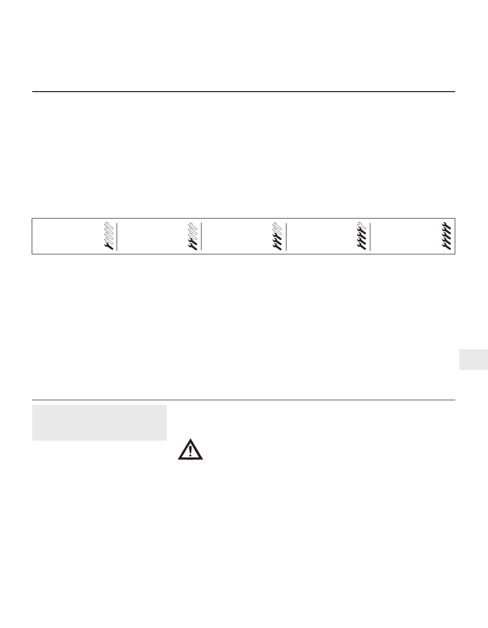 Specifications contents, Degrees of difficulty | Peugeot 205 User Manual | Page 117 / 249