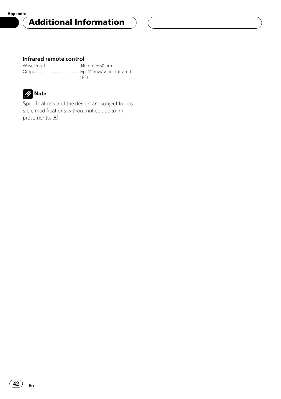 Additional information | Pioneer Super Tuner III D DEH-P6550 User Manual | Page 42 / 132