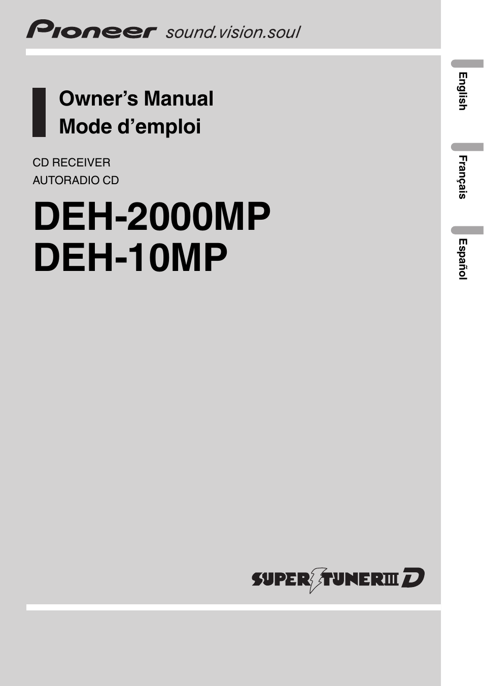 Pioneer DEH-2000MP User Manual | 62 pages