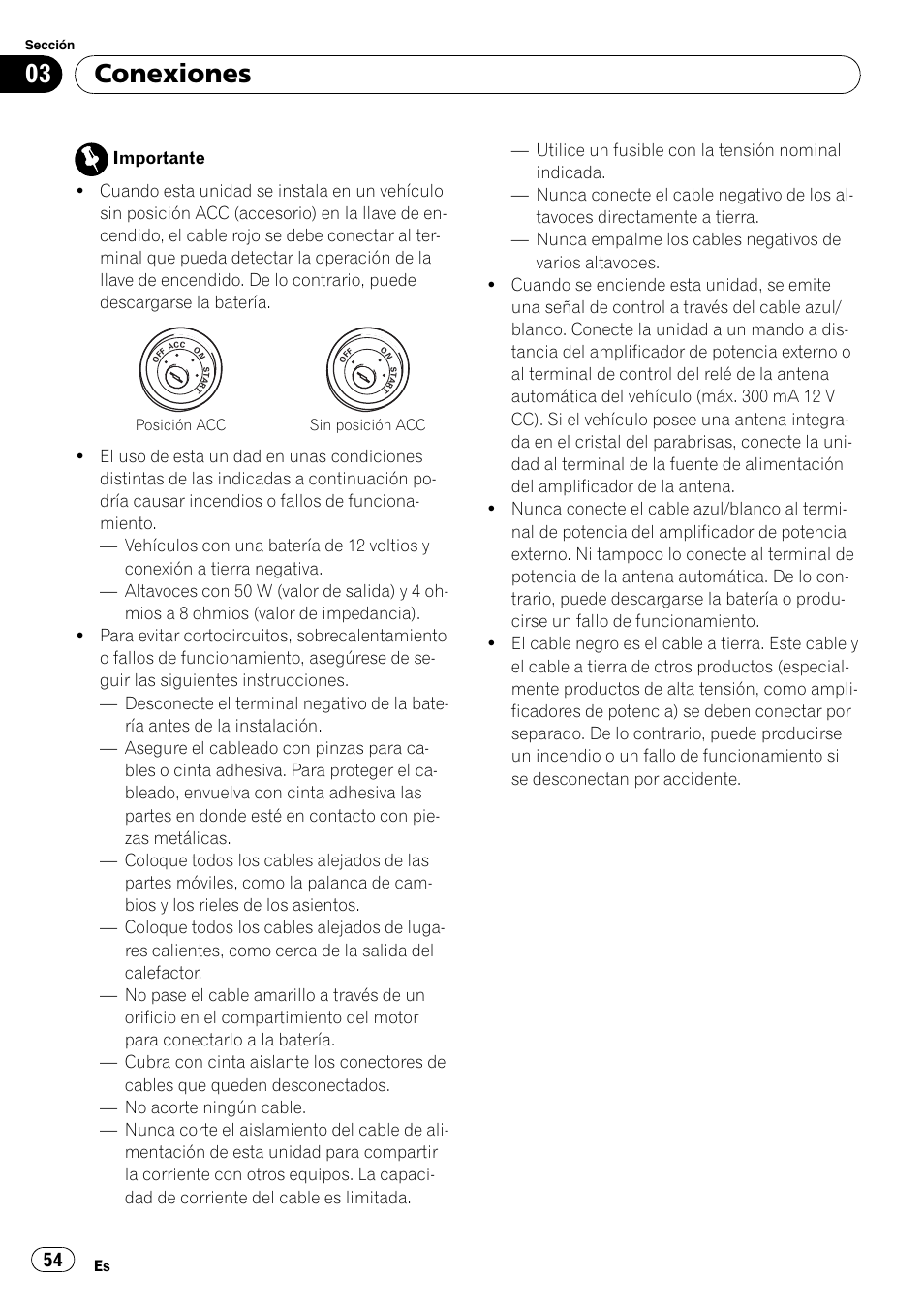 Conexiones | Pioneer DEH-2000MP User Manual | Page 54 / 62