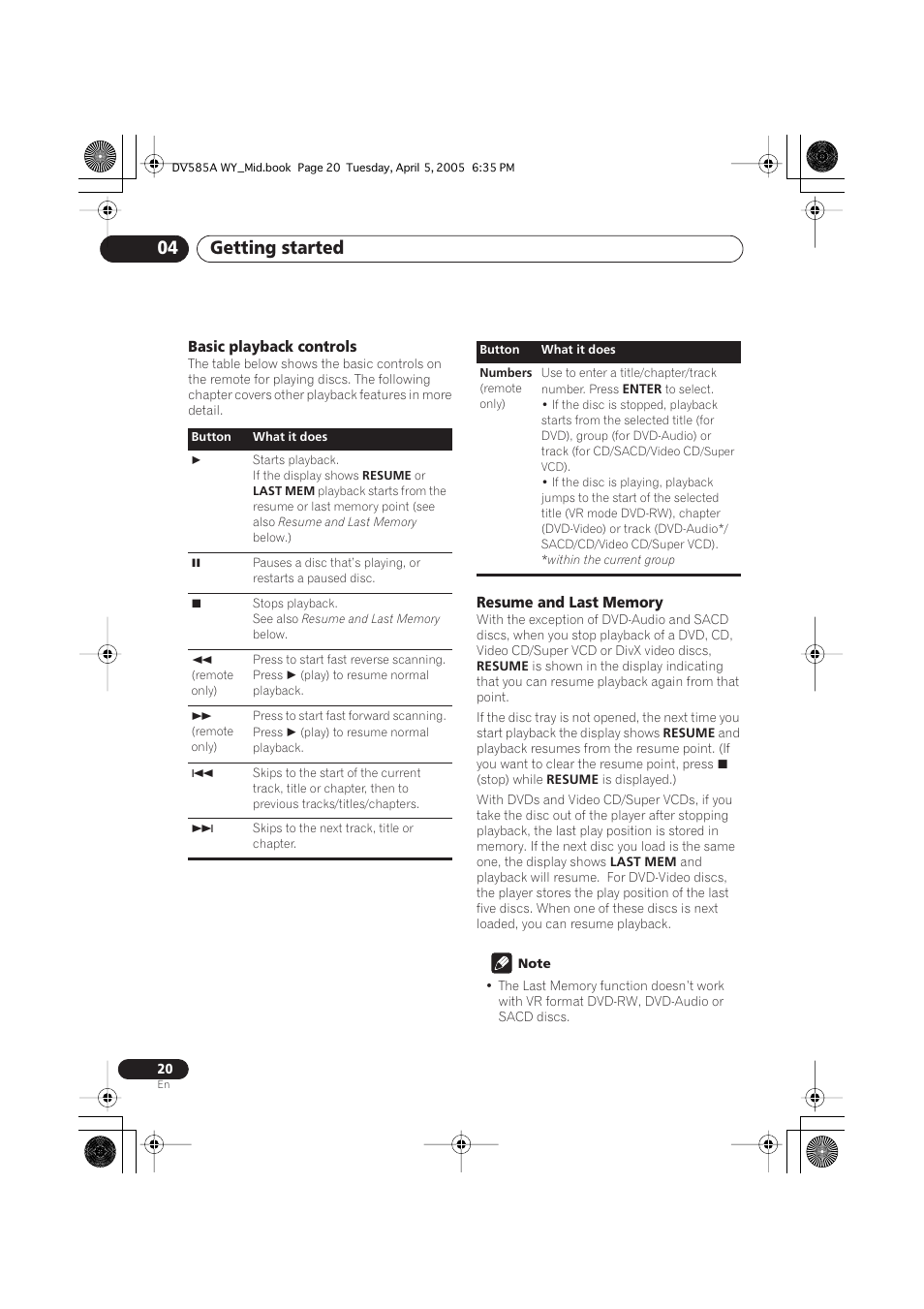 Getting started 04 | Pioneer DV-585A-s User Manual | Page 20 / 56