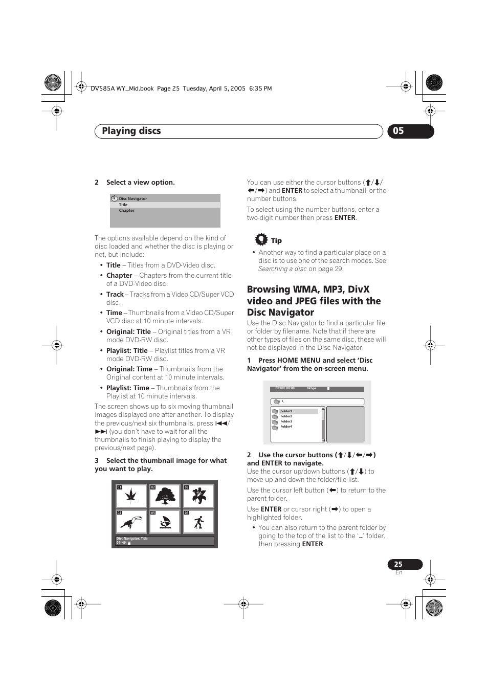 Playing discs 05 | Pioneer DV-585A-s User Manual | Page 25 / 56