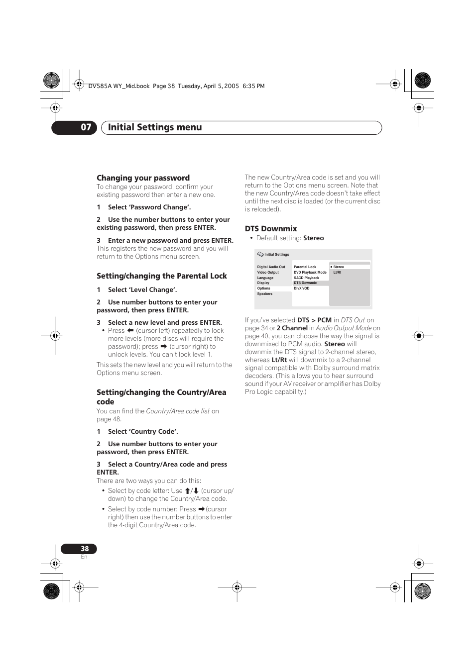 Initial settings menu 07 | Pioneer DV-585A-s User Manual | Page 38 / 56