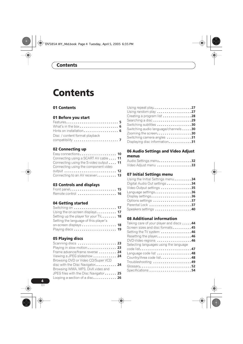 Pioneer DV-585A-s User Manual | Page 4 / 56