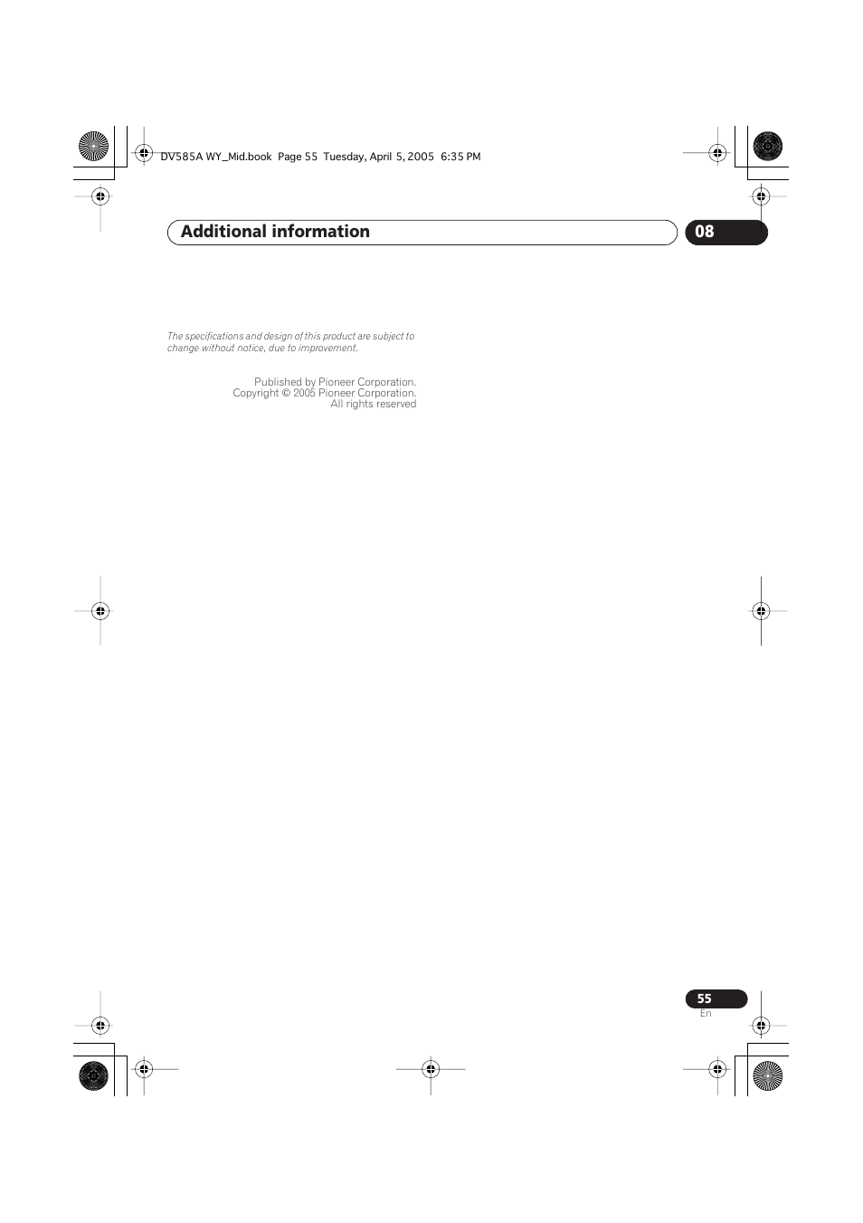Additional information 08 | Pioneer DV-585A-s User Manual | Page 55 / 56