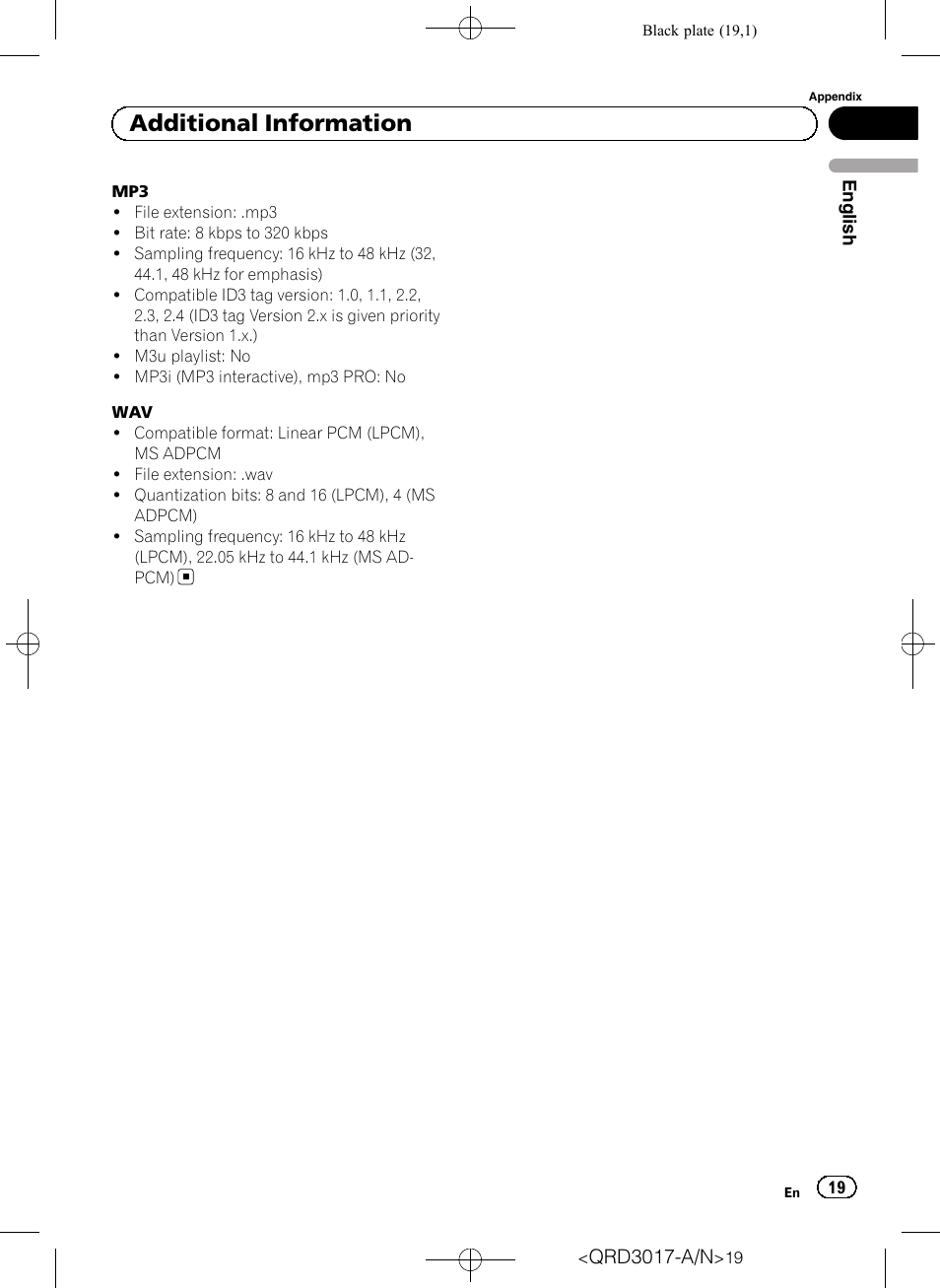 Additional information | Pioneer Super Tuner III D DEH-1150MPG User Manual | Page 19 / 96