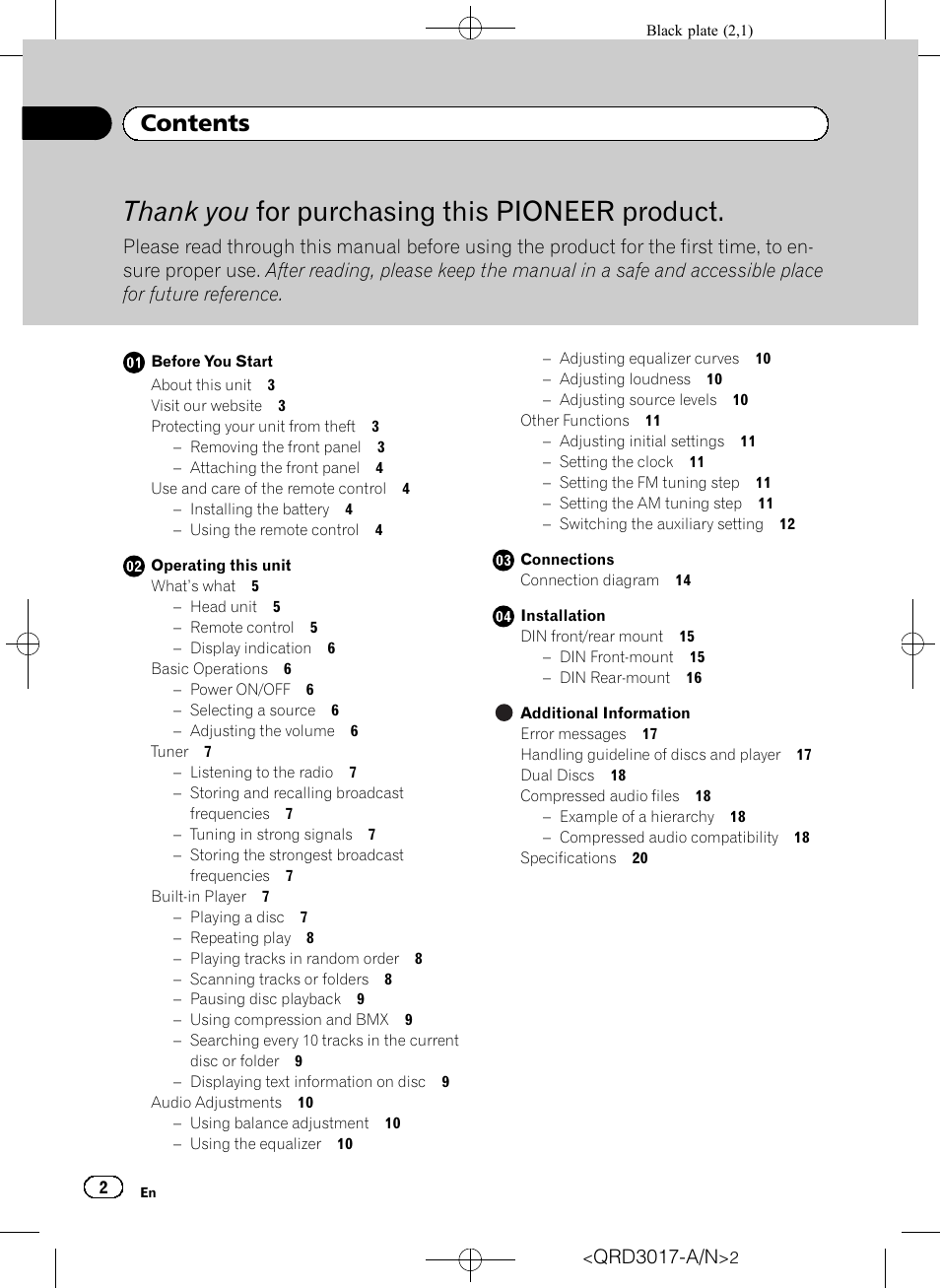 Pioneer Super Tuner III D DEH-1150MPG User Manual | Page 2 / 96