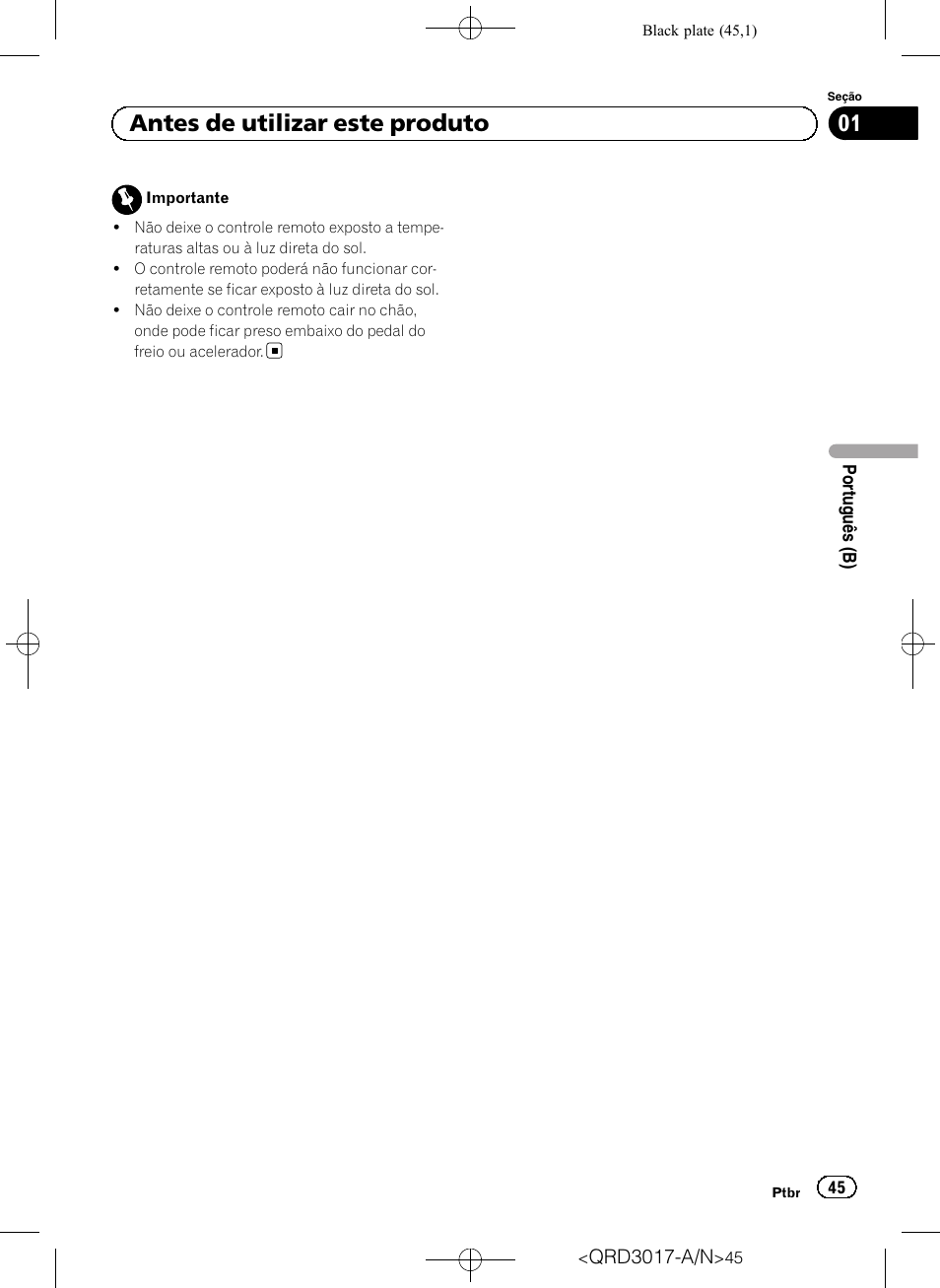 Antes de utilizar este produto | Pioneer Super Tuner III D DEH-1150MPG User Manual | Page 45 / 96
