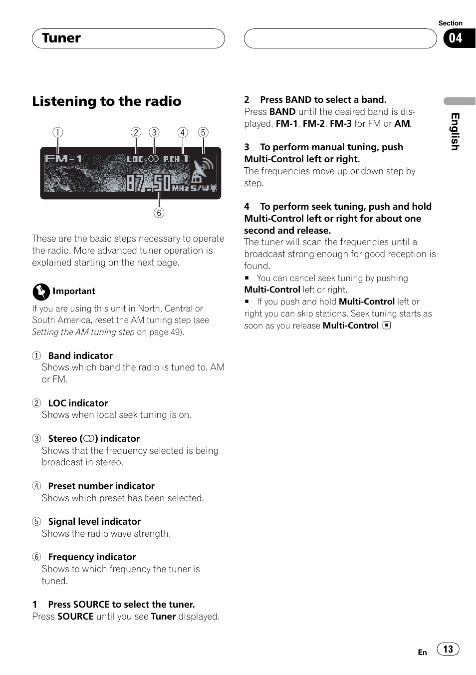 Tuner listening to the radio 13, Listening to the radio, Tuner | Pioneer DEH-P7750MP User Manual | Page 13 / 197