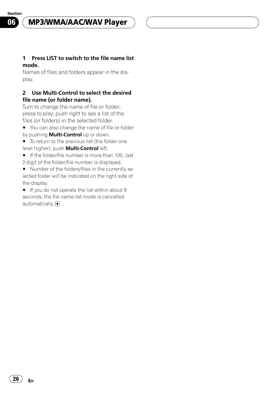 Mp3/wma/aac/wav player | Pioneer DEH-P7750MP User Manual | Page 26 / 197