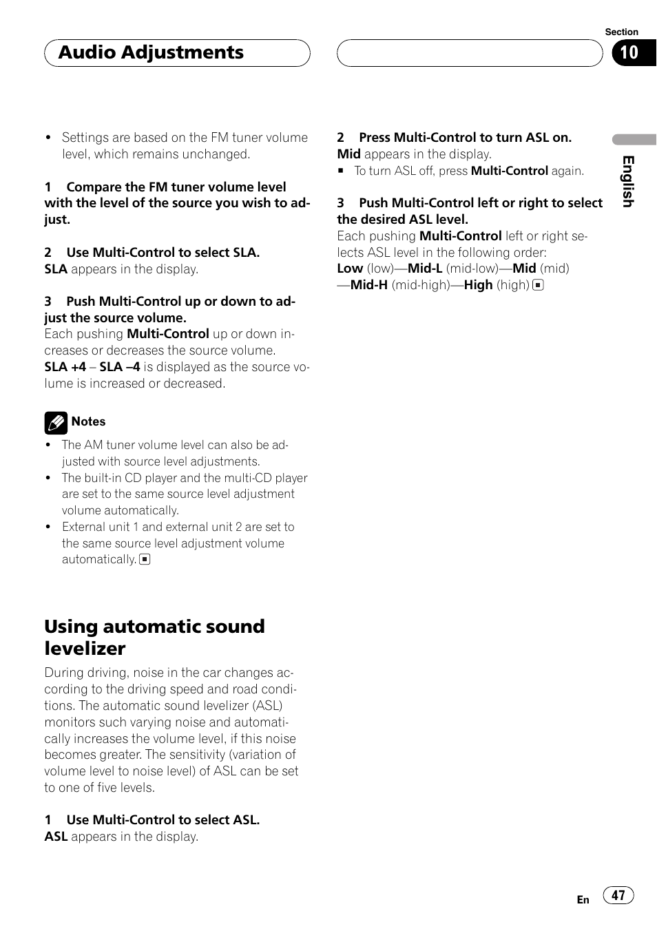 Using automatic sound levelizer 47, Using automatic sound levelizer, Audio adjustments | Pioneer DEH-P7750MP User Manual | Page 47 / 197