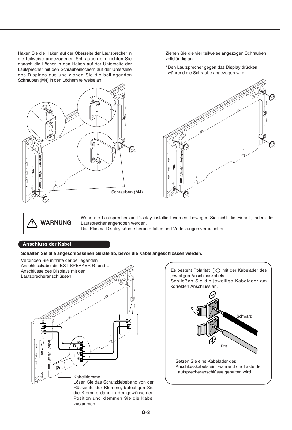 Warnung | Pioneer PDP-S43-LR User Manual | Page 16 / 30